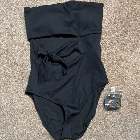 Aerie Ribbed Wrap Strapless One Piece Swimsuit - Picture 11 of 15